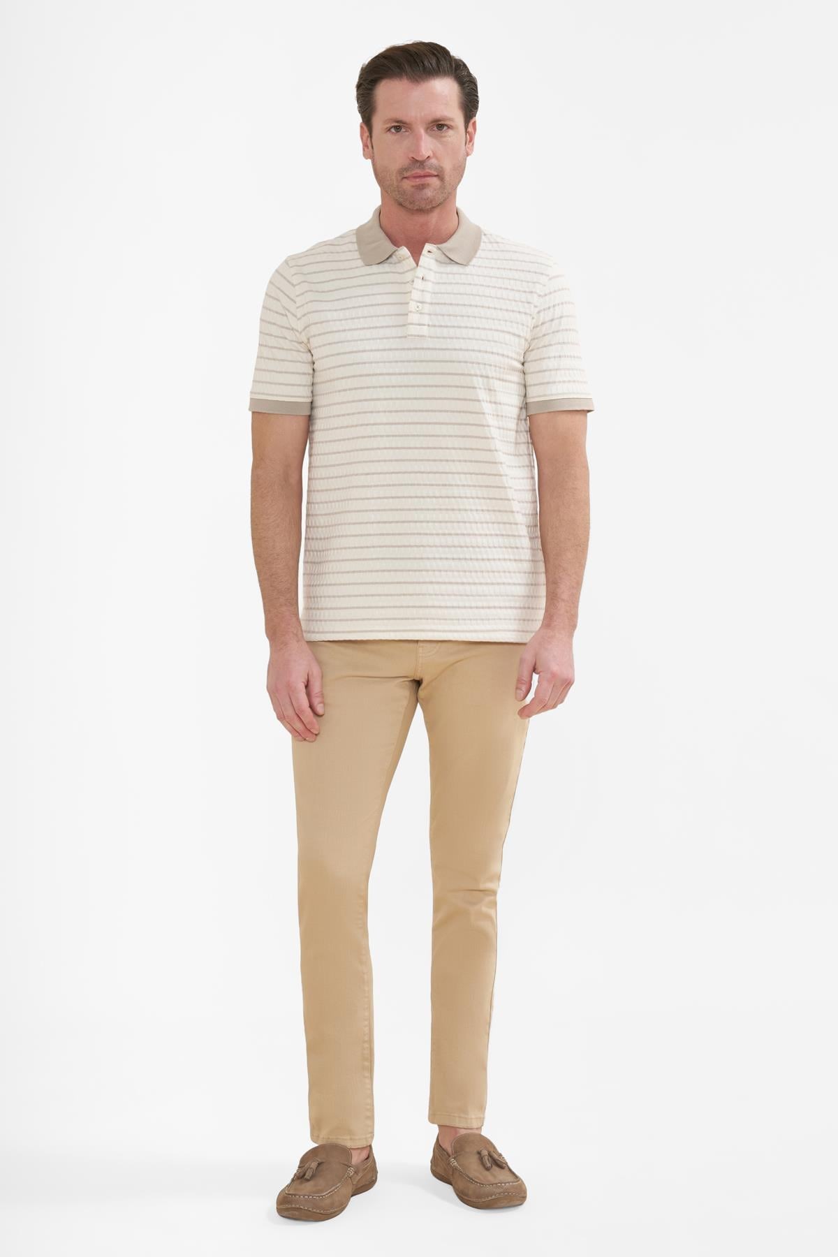 İntersivin  Polo Yaka Krem Tshirt - SD-06
