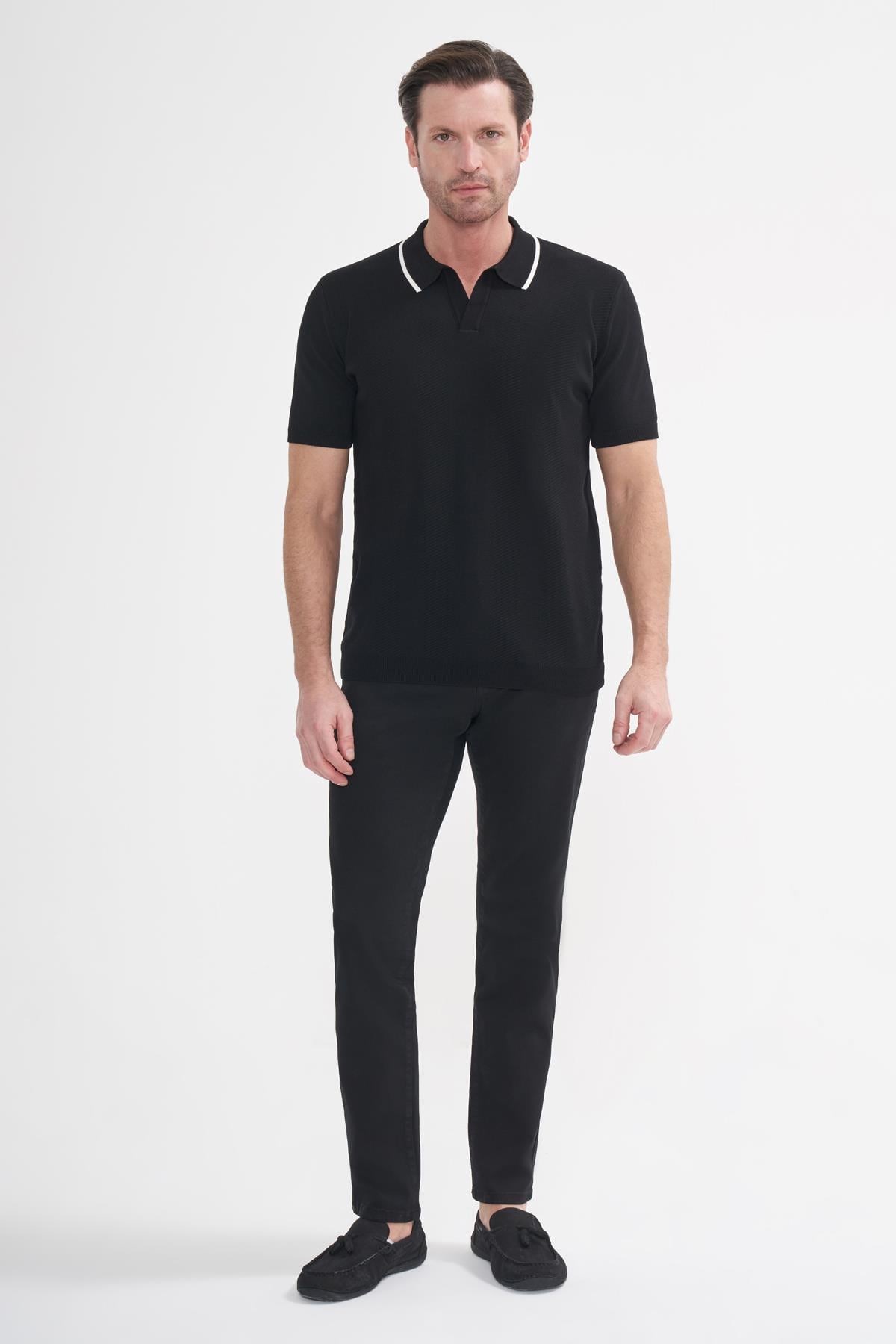 İntersivin  Polo Yaka Siyah Tshirt - SY-09