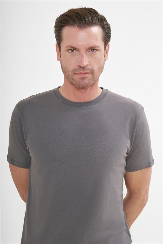 İntersivin Bisiklet Yaka Antrasit Tshirt - T13