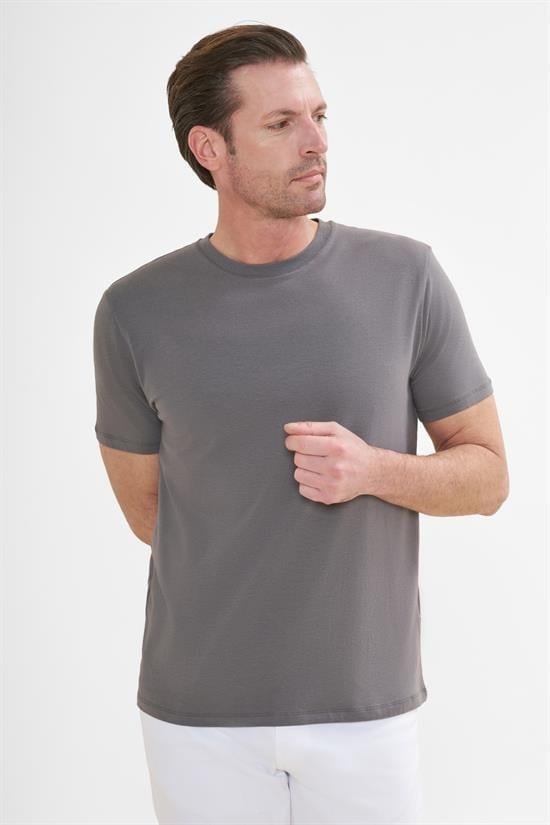 İntersivin Bisiklet Yaka Antrasit Tshirt - T13
