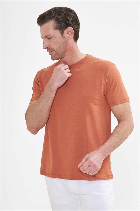 İntersivin Bisiklet Yaka Kiremit Tshirt - T13