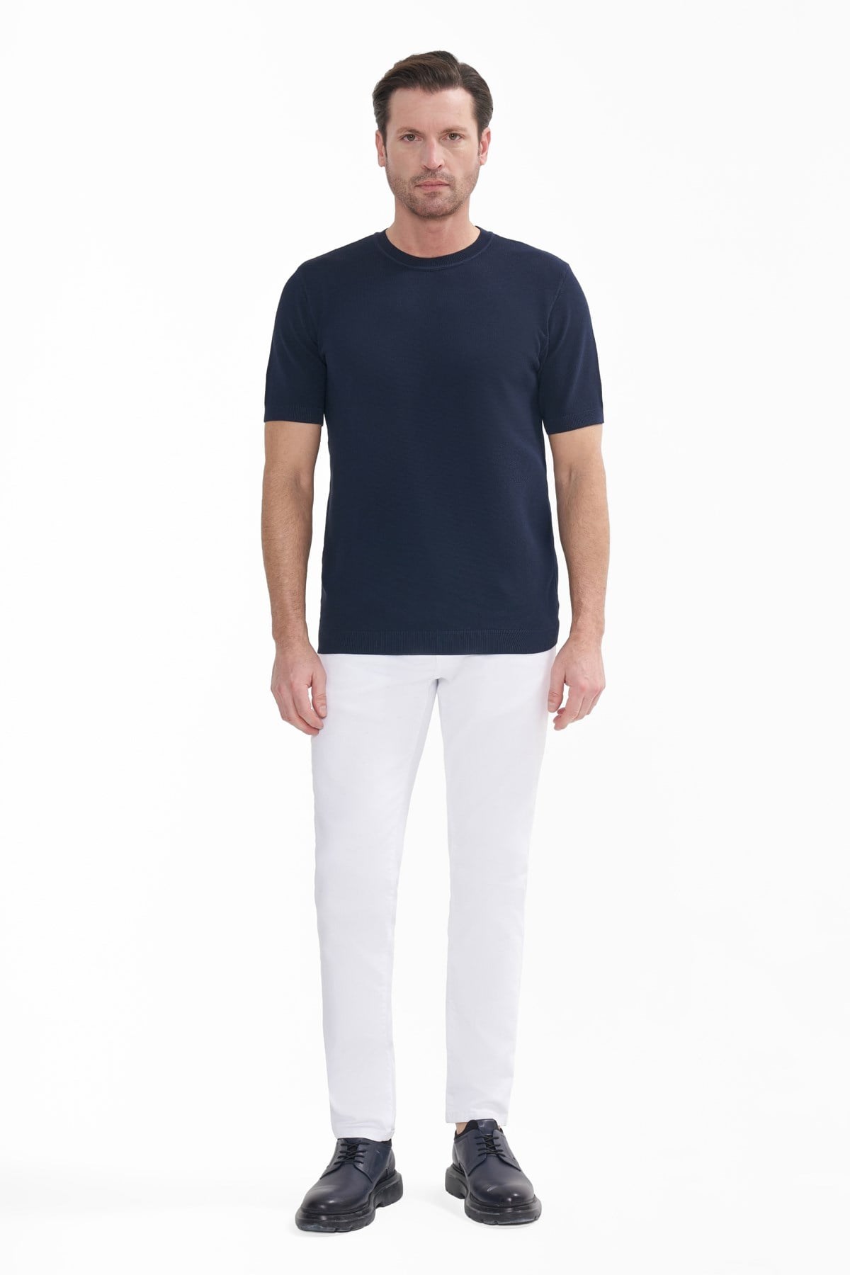 İntersivin Bisiklet Yaka Lacivert Tshirt - SY-10