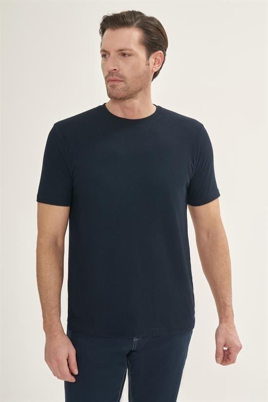 İntersivin Bisiklet Yaka Lacivert Tshirt - BRŞ-04