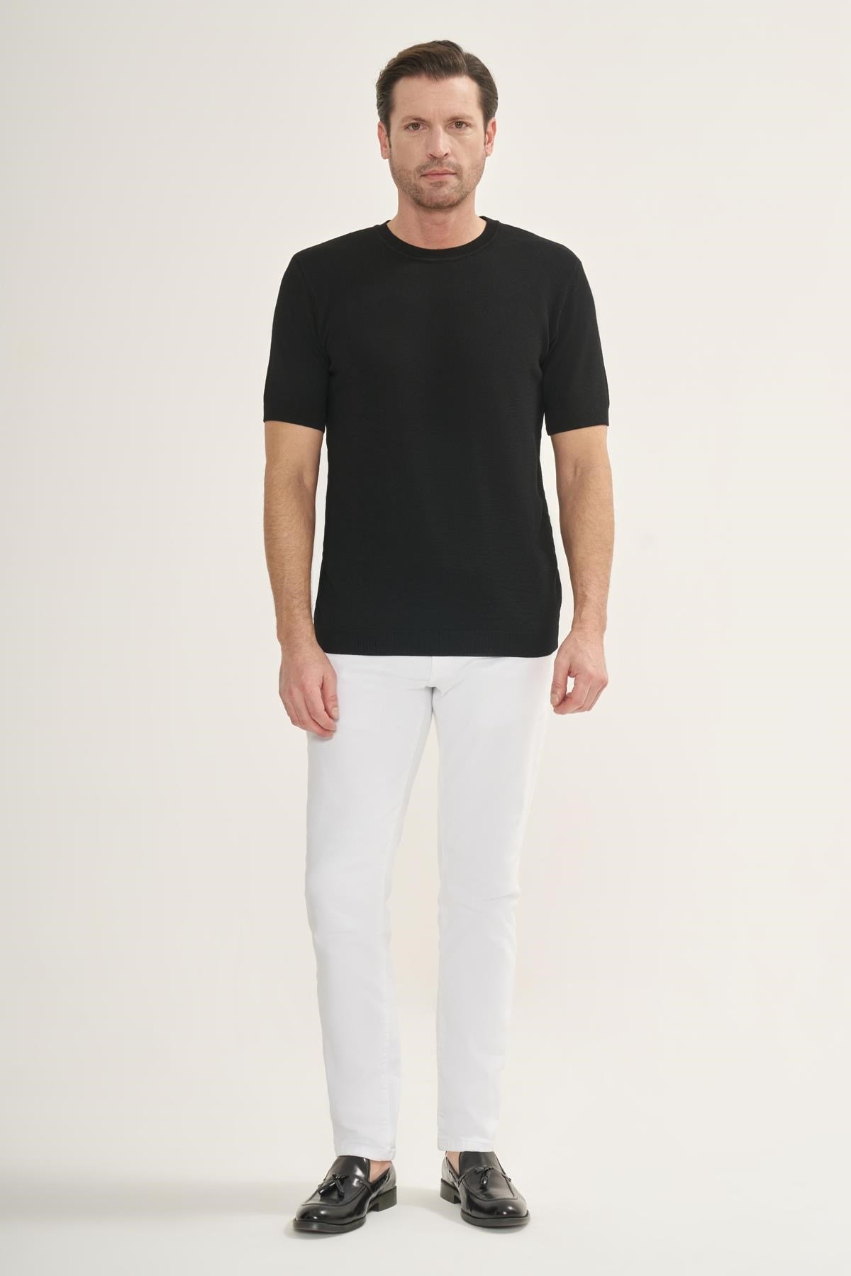 İntersivin Bisiklet Yaka Siyah Tshirt - SY-10