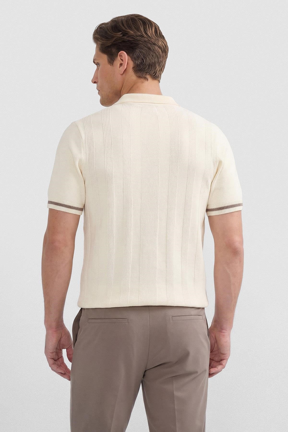 İntersivin Ekru Polo Yaka T-shirt - CY-1913