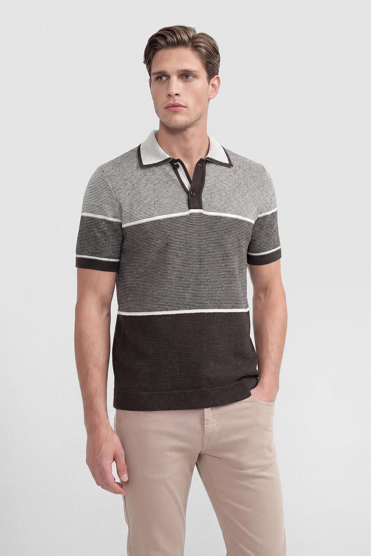 İntersivin Kahverengi Polo Yaka T-shirt - CY-1903