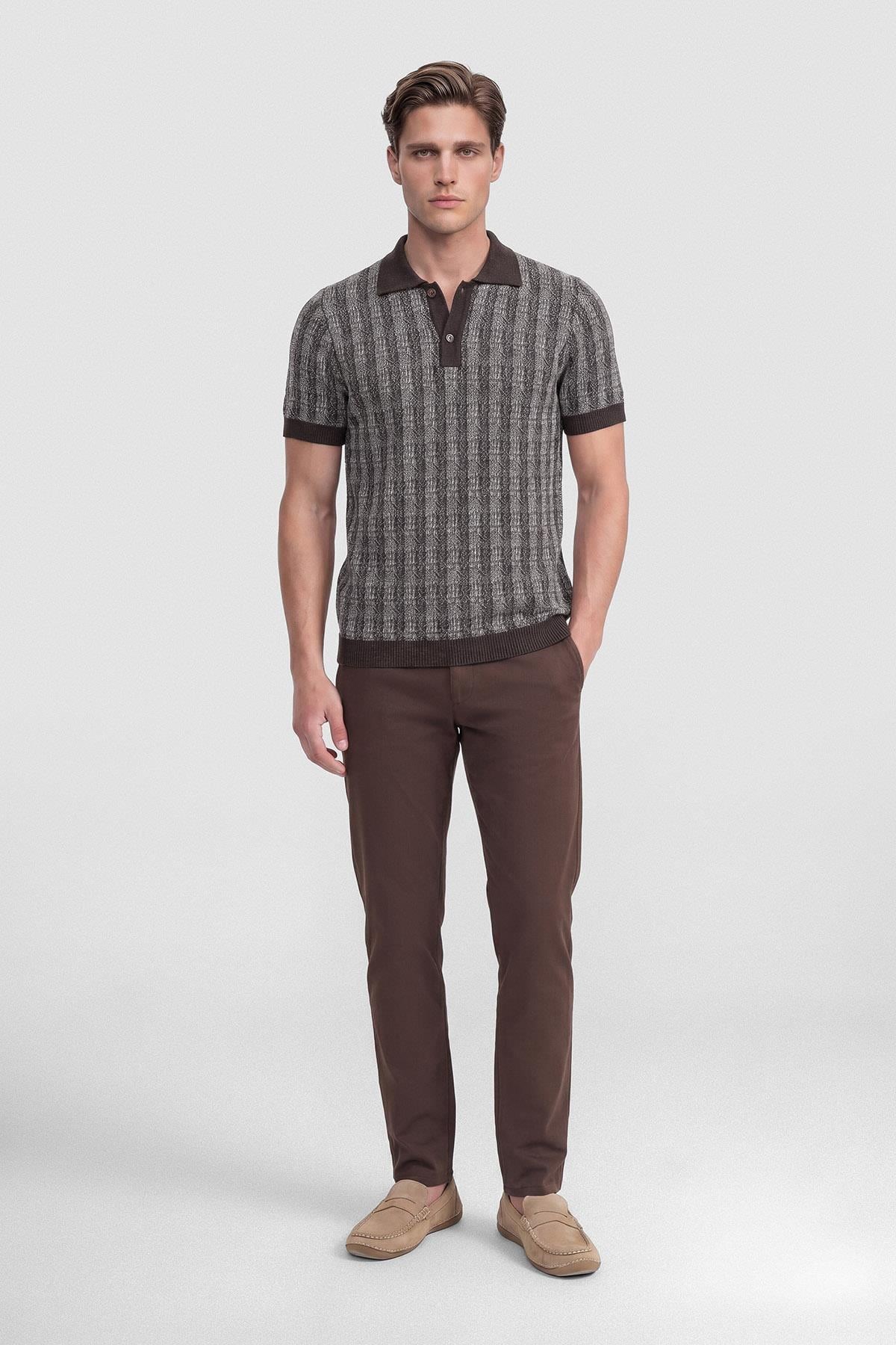 İntersivin Kahverengi Polo Yaka T-shirt - CY-1914
