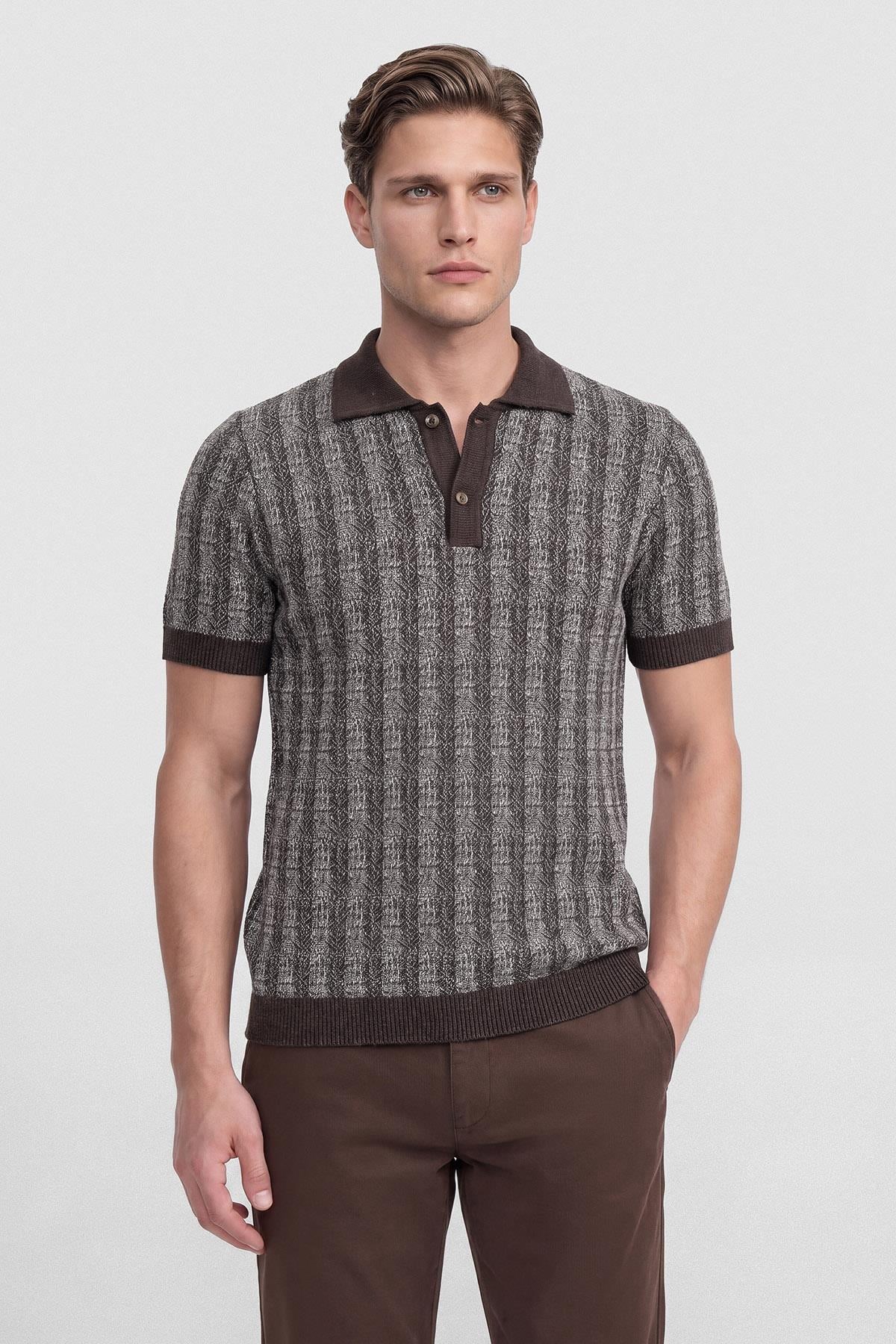 İntersivin Kahverengi Polo Yaka T-shirt - CY-1914