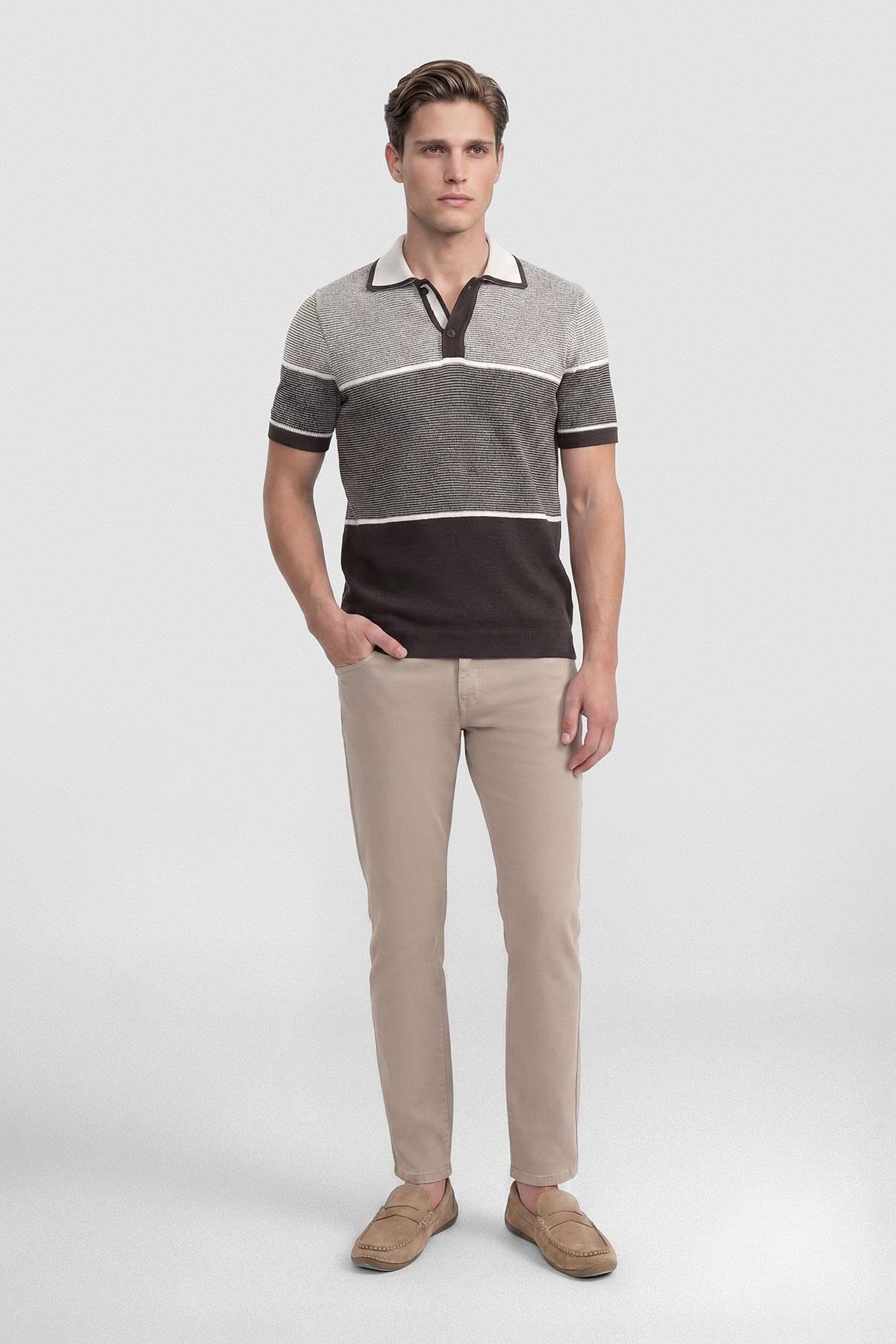 İntersivin Kahverengi Polo Yaka T-shirt - CY-1903