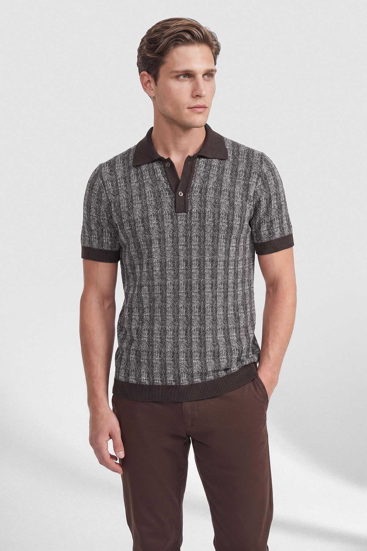 İntersivin Kahverengi Polo Yaka T-shirt - CY-1914