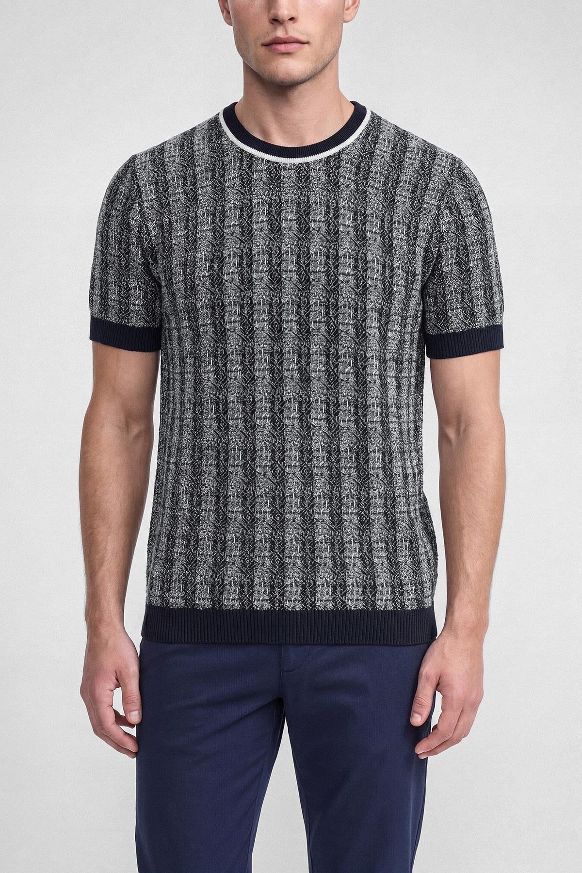 İntersivin Lacivert Bisiklet Yaka T-shirt - CY-1917
