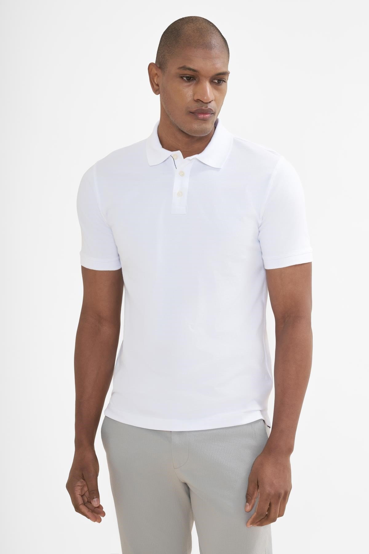 İntersivin Polo Yaka Beyaz Tshirt - SD-01