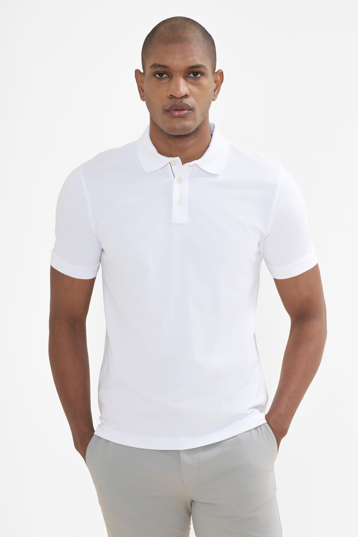 İntersivin Polo Yaka Beyaz Tshirt - SD-01
