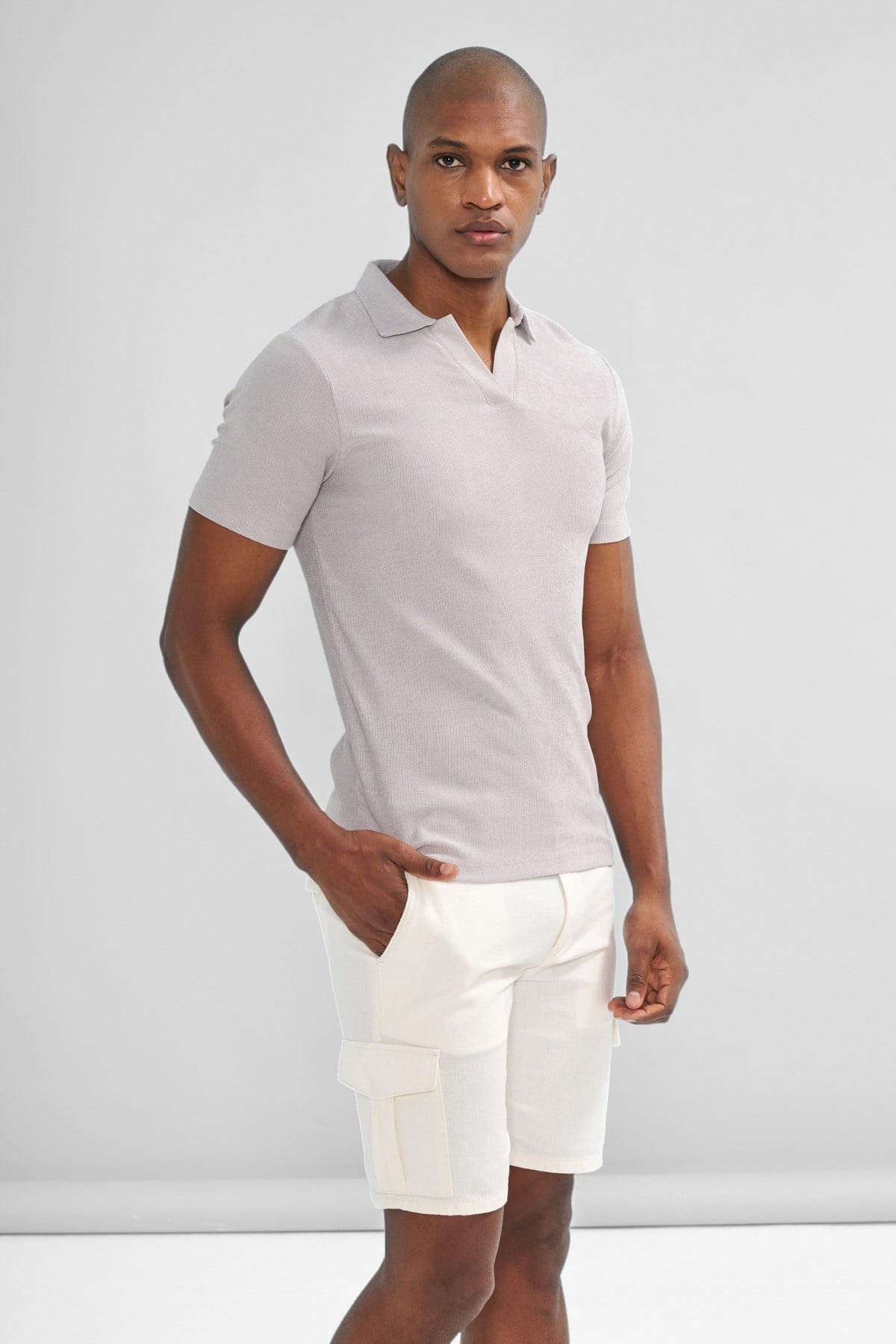 İntersivin Polo Yaka Gri Tshirt - SVŞ-01