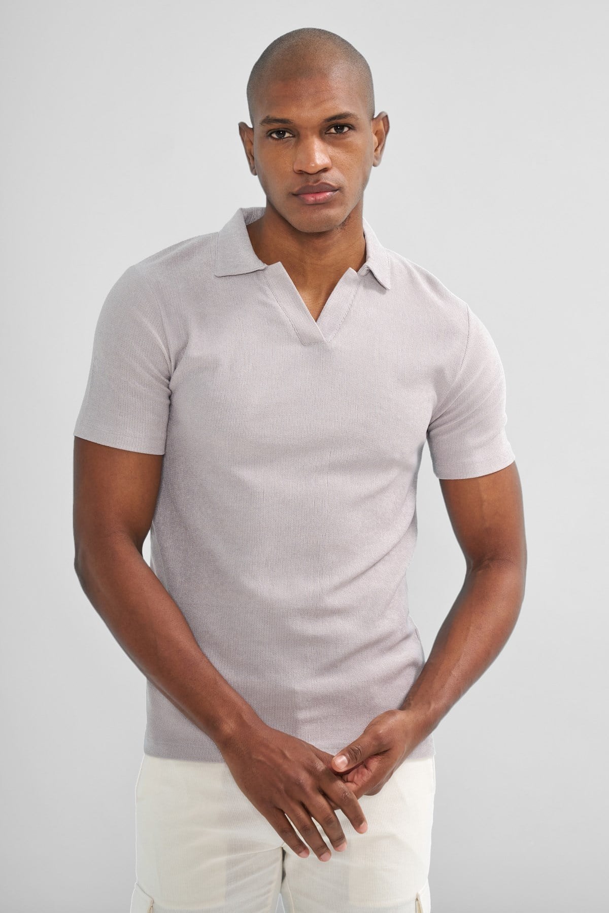 İntersivin Polo Yaka Gri Tshirt - SVŞ-01