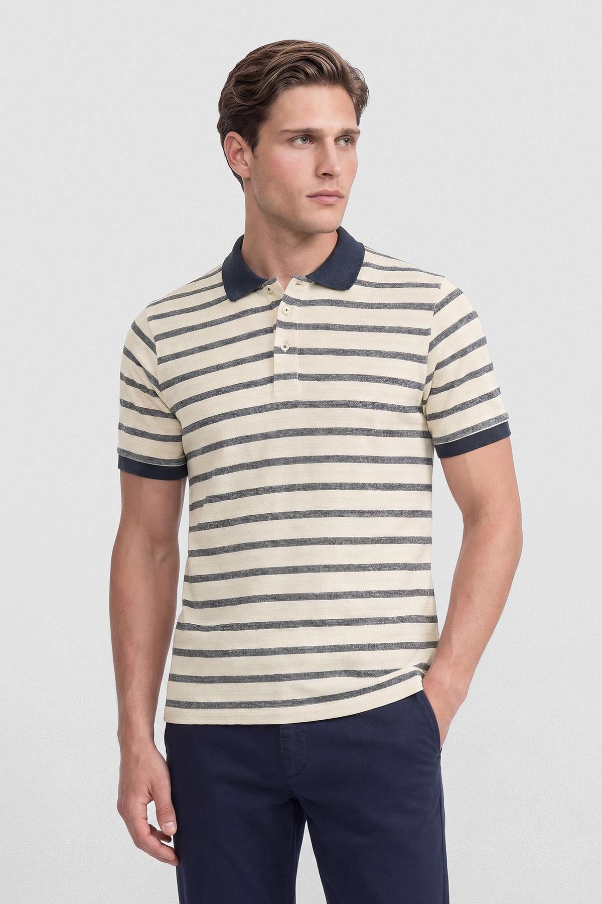İntersivin Polo Yaka İndigo T-shirt - SD-08
