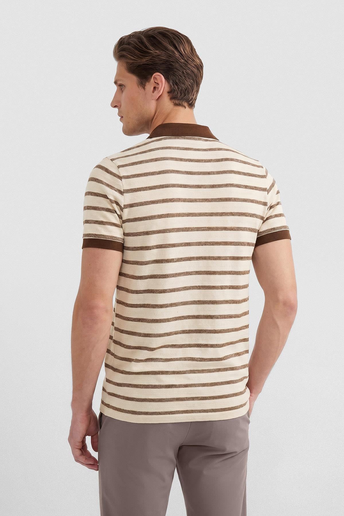 İntersivin Polo Yaka Kahverengi T-shirt - SD-08