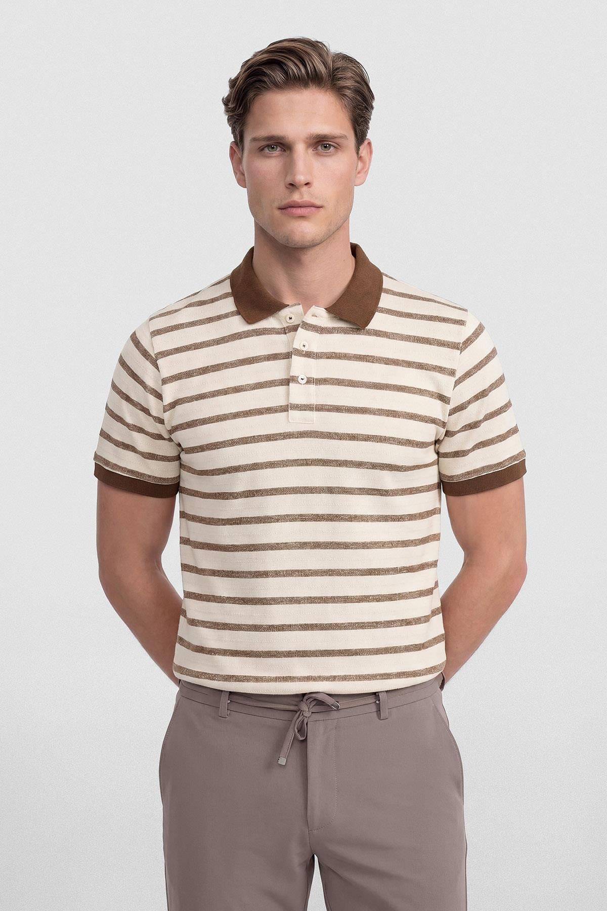 İntersivin Polo Yaka Kahverengi T-shirt - SD-08