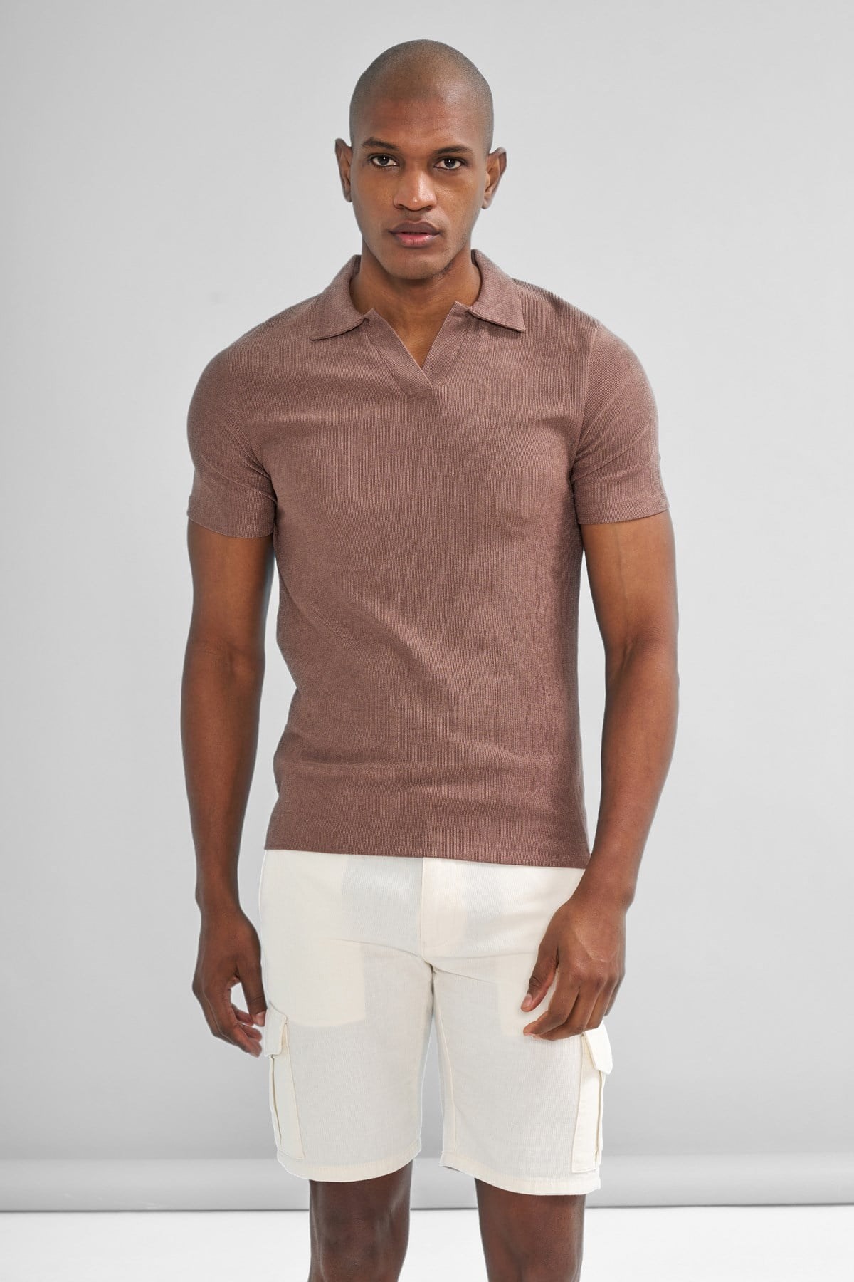 İntersivin Polo Yaka Kahverengi Tshirt - SVŞ-01