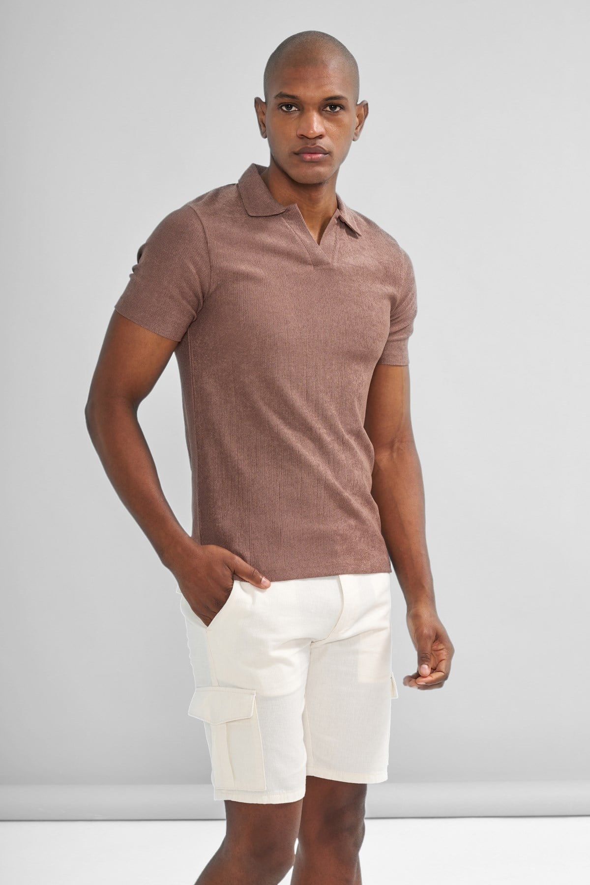 İntersivin Polo Yaka Kahverengi Tshirt - SVŞ-01