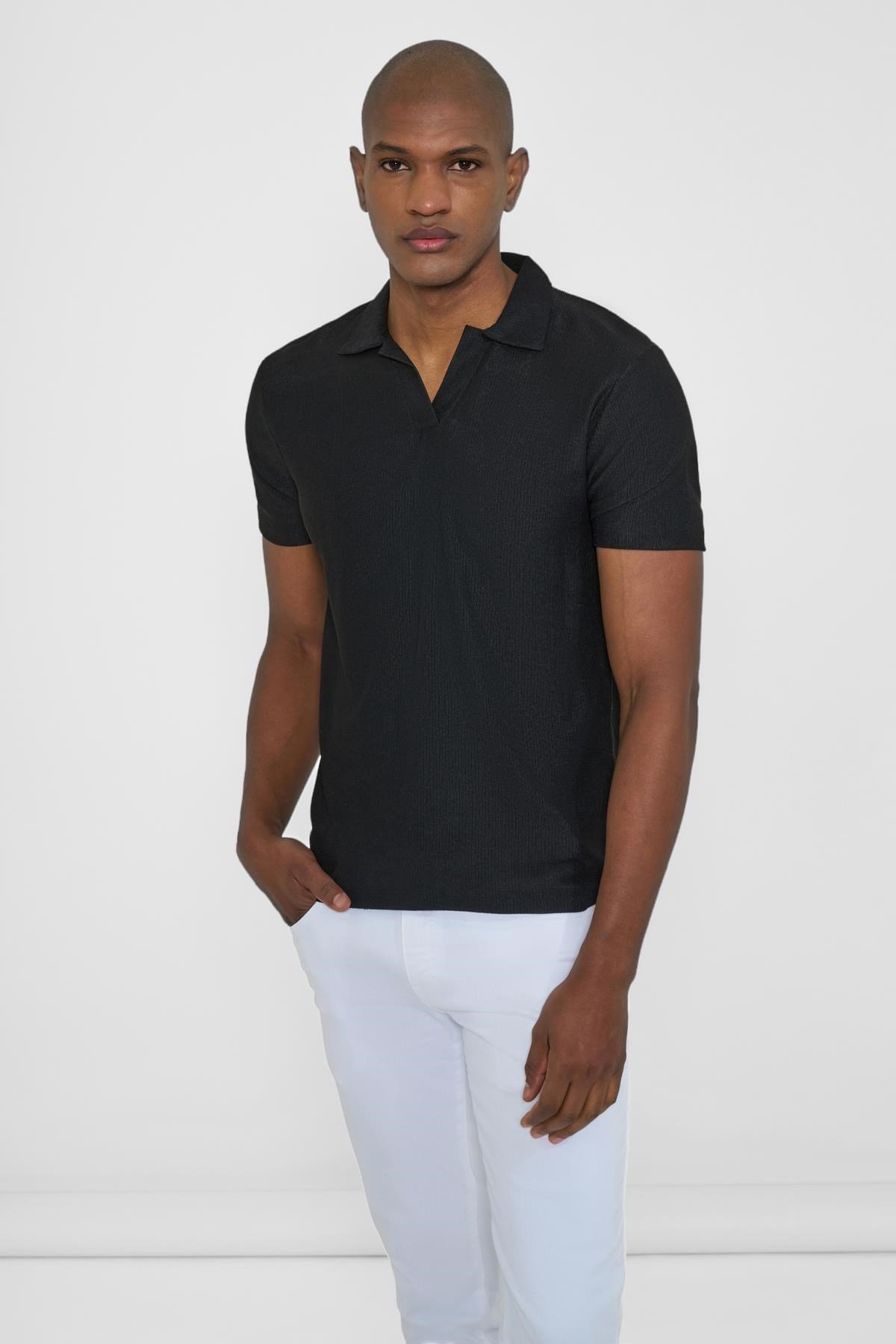 İntersivin Polo Yaka Siyah Tshirt - SVŞ-01