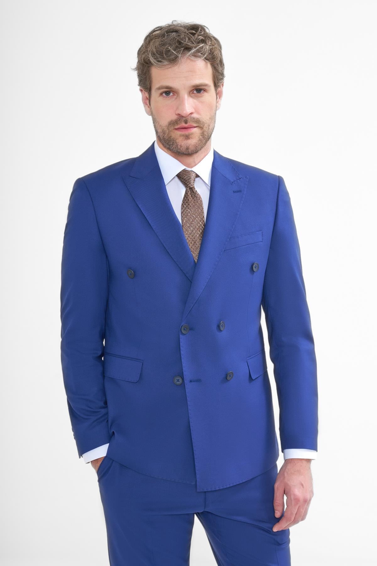İntersivin Saks Takım Elbise - 801K-04