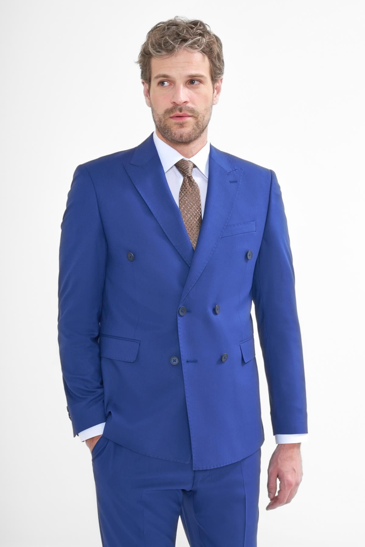 İntersivin Saks Takım Elbise - 801K-04