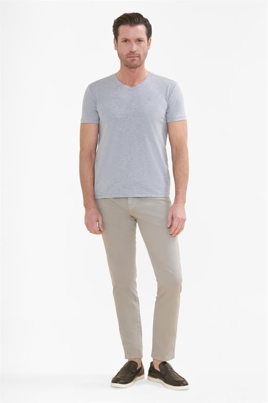 İntersivin V Yaka Gri Tshirt - T01