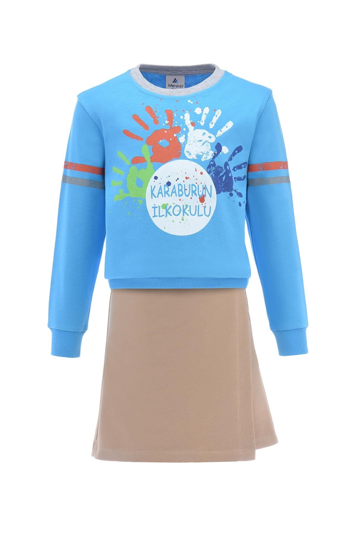 Karaburun İlkokulu Bisiklet Yaka Turkuaz Sweat (Kız- Erkek)