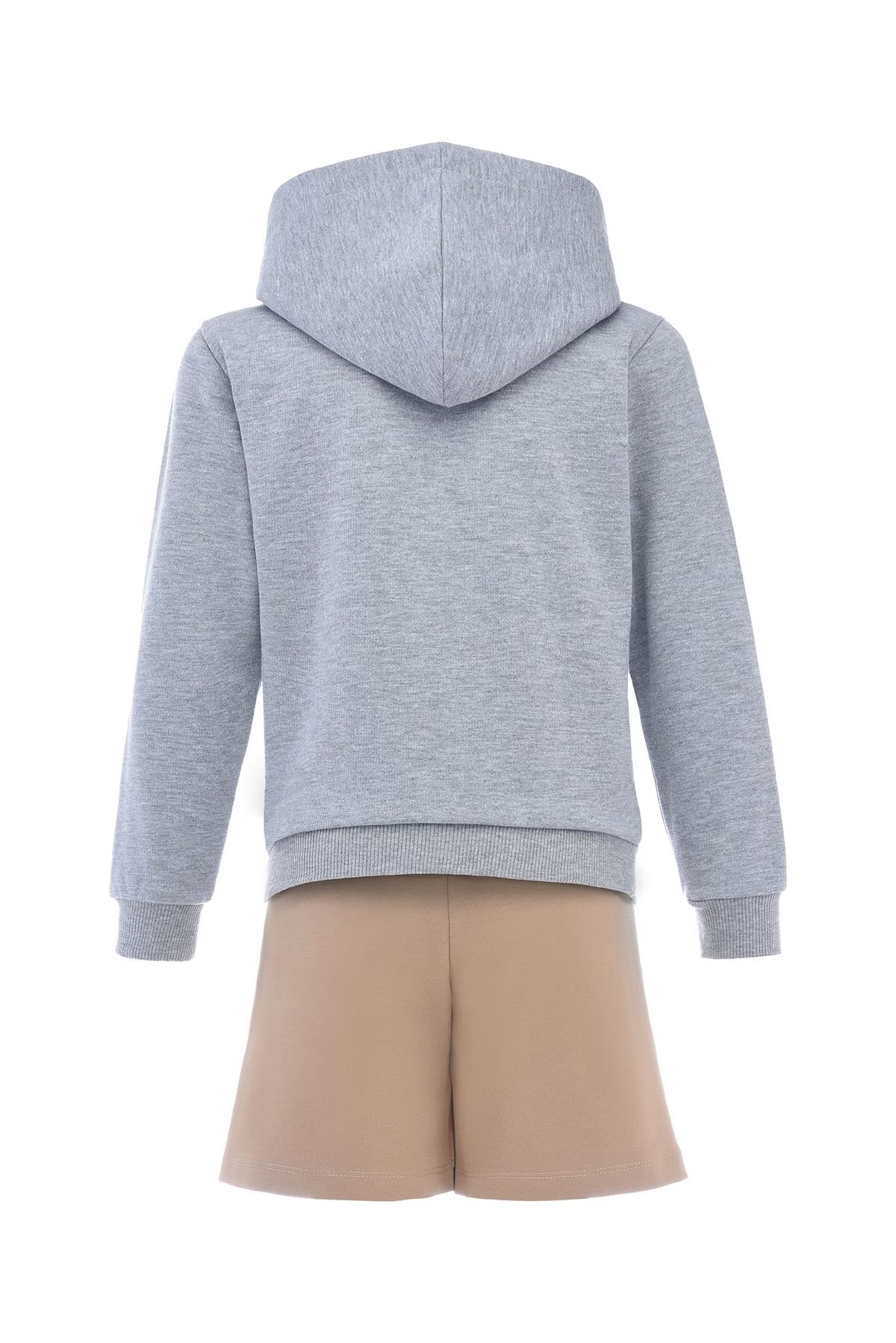 Karaburun İlkokulu Kapüşonlu Gri Sweat (Kız-Erkek)