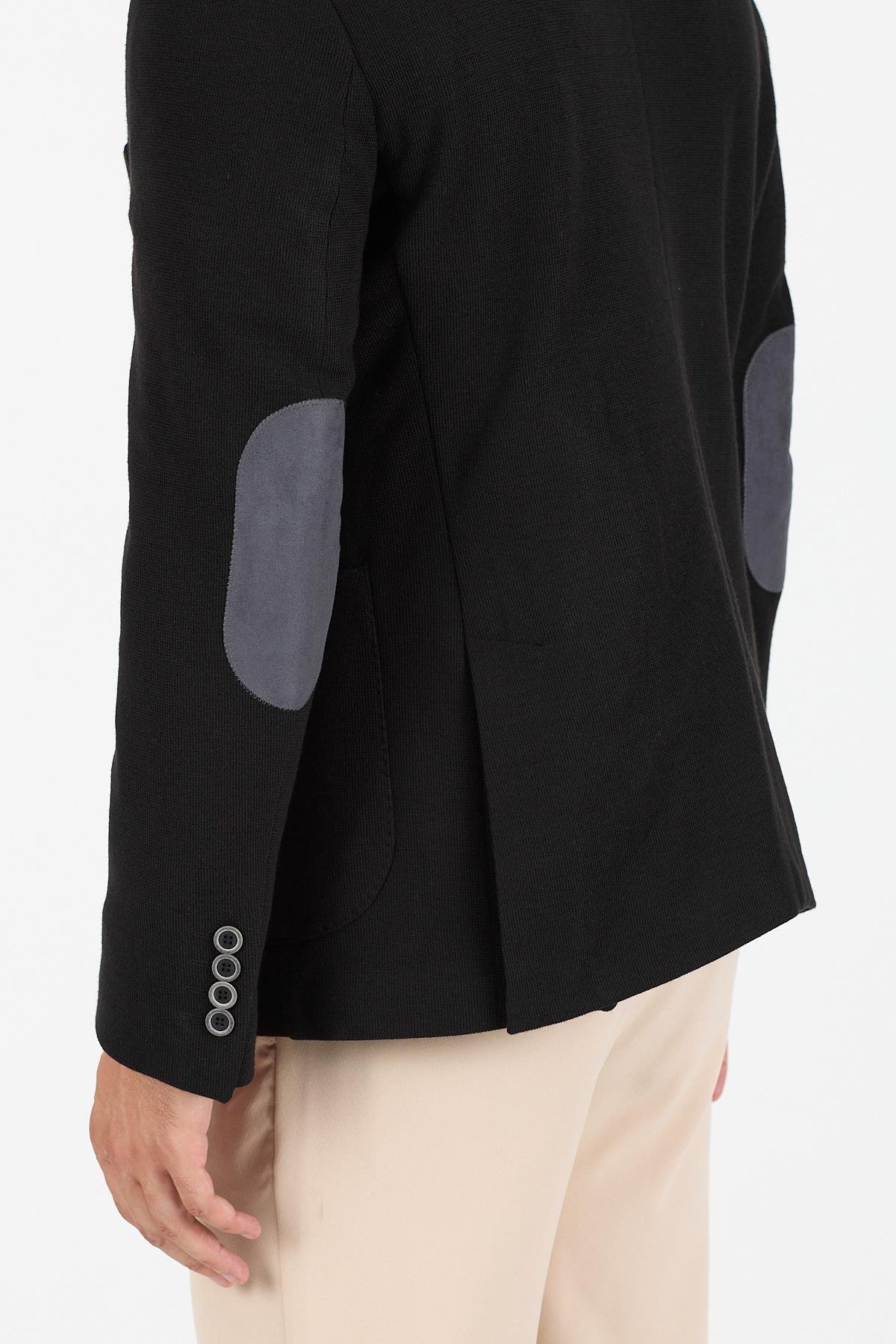 KS-01 Akrilik Kumaş Blazer Tek Ceket- Siyah