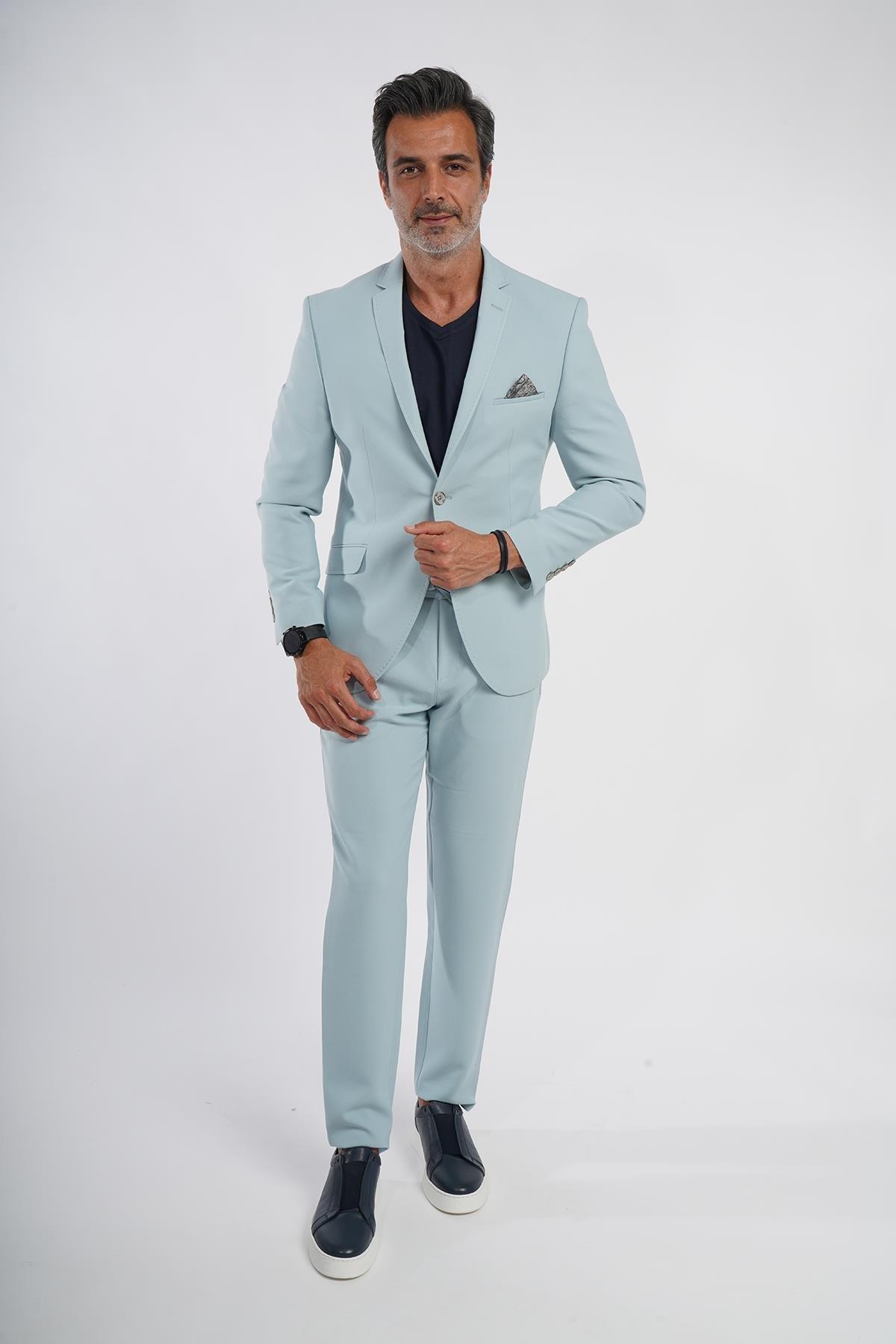 NRT-30 Slim Fit Jogger Pantolonlu Mint Erkek Takım Elbise
