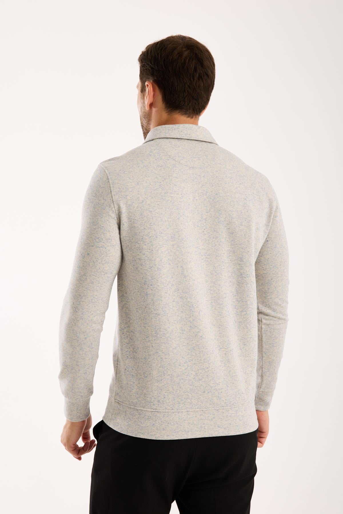 PECR-02 Polo Yaka Sweat- Mavi