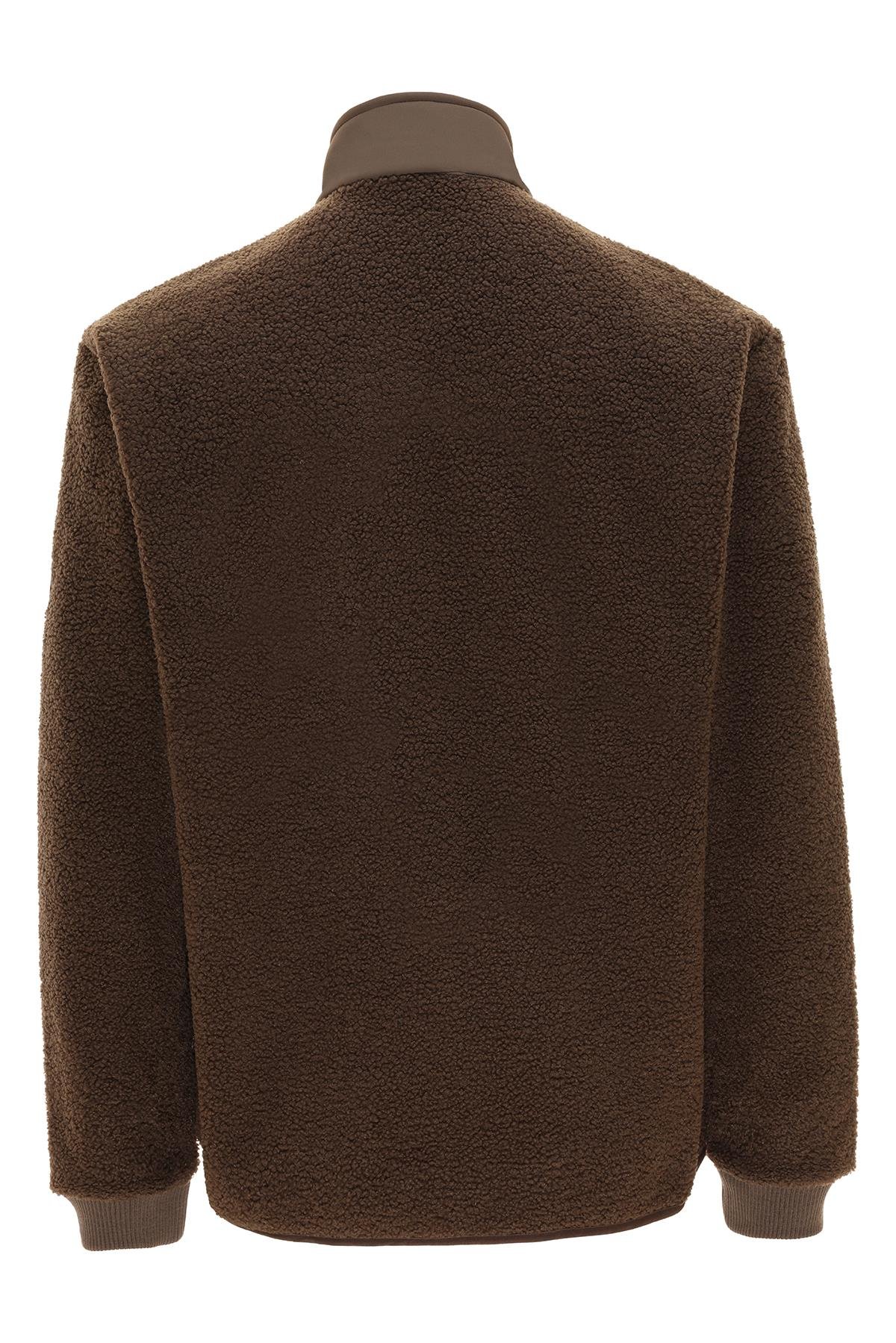 PSK-02 Yarım Fermuarlı Kapüşonlu Teddy Mont-  Kahve
