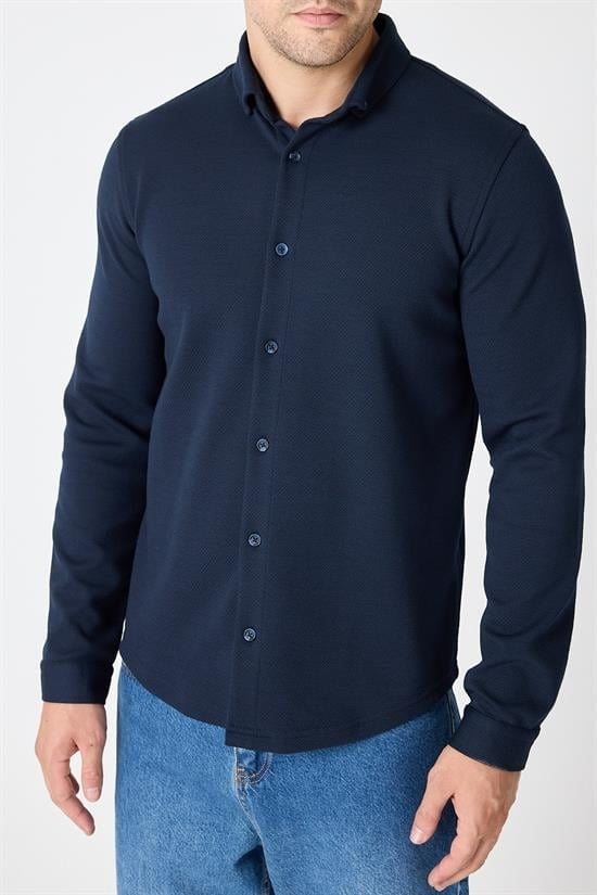 Slim Fit Basic Likralı Gömlek