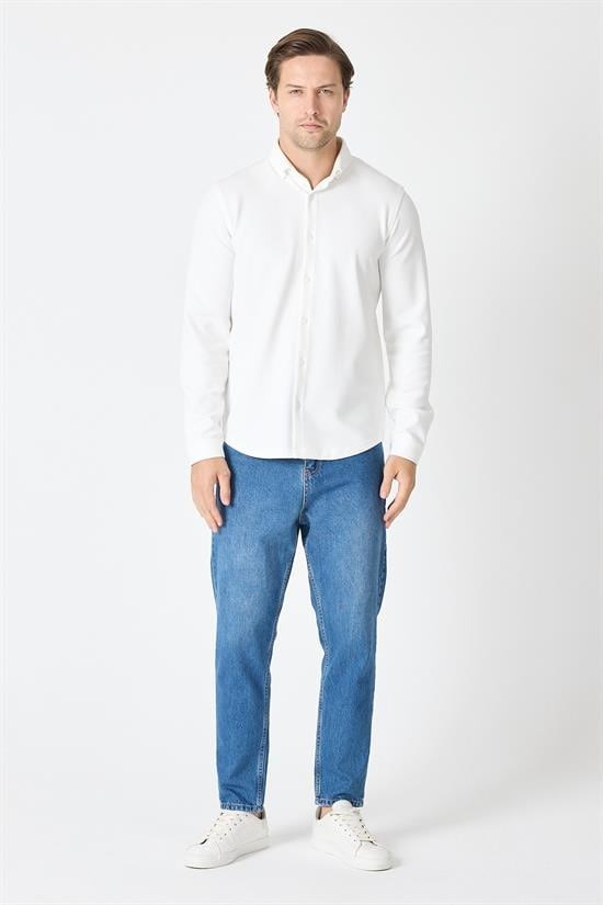 Slim Fit Basic Likralı Gömlek