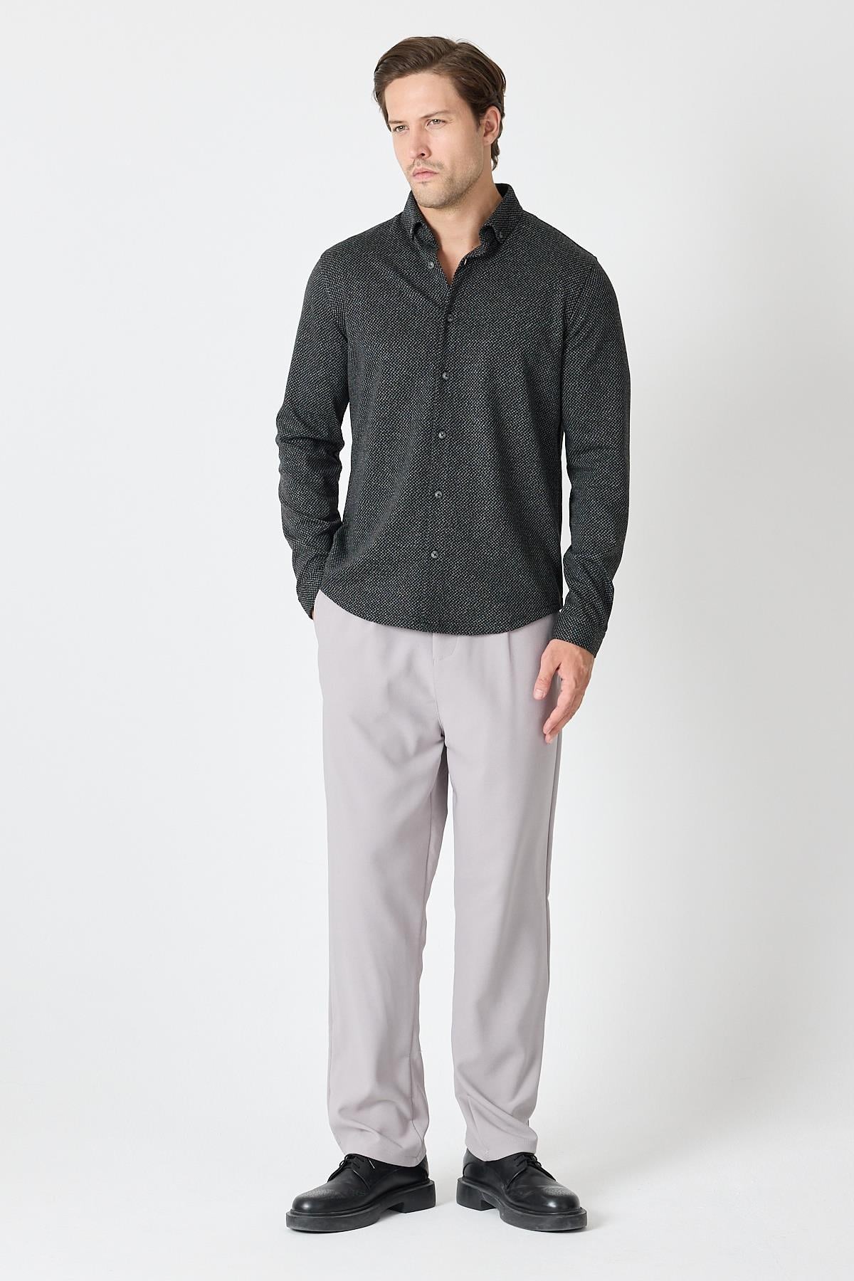 Slim Fit Likralı Gömlek