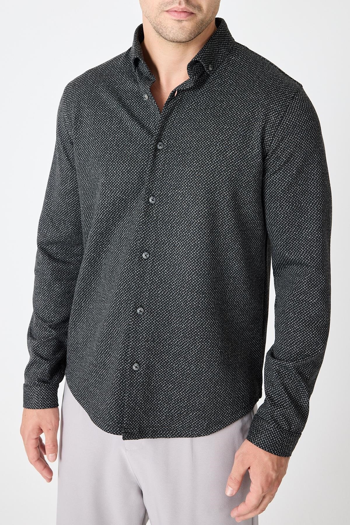 Slim Fit Likralı Gömlek