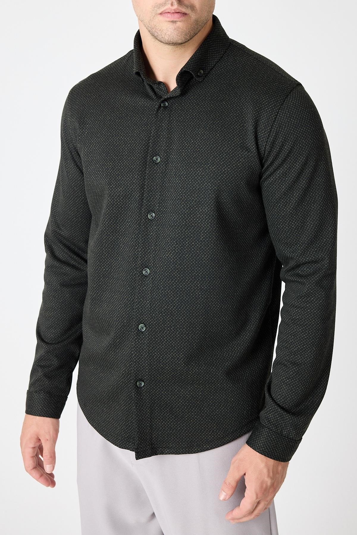 Slim Fit Likralı Gömlek