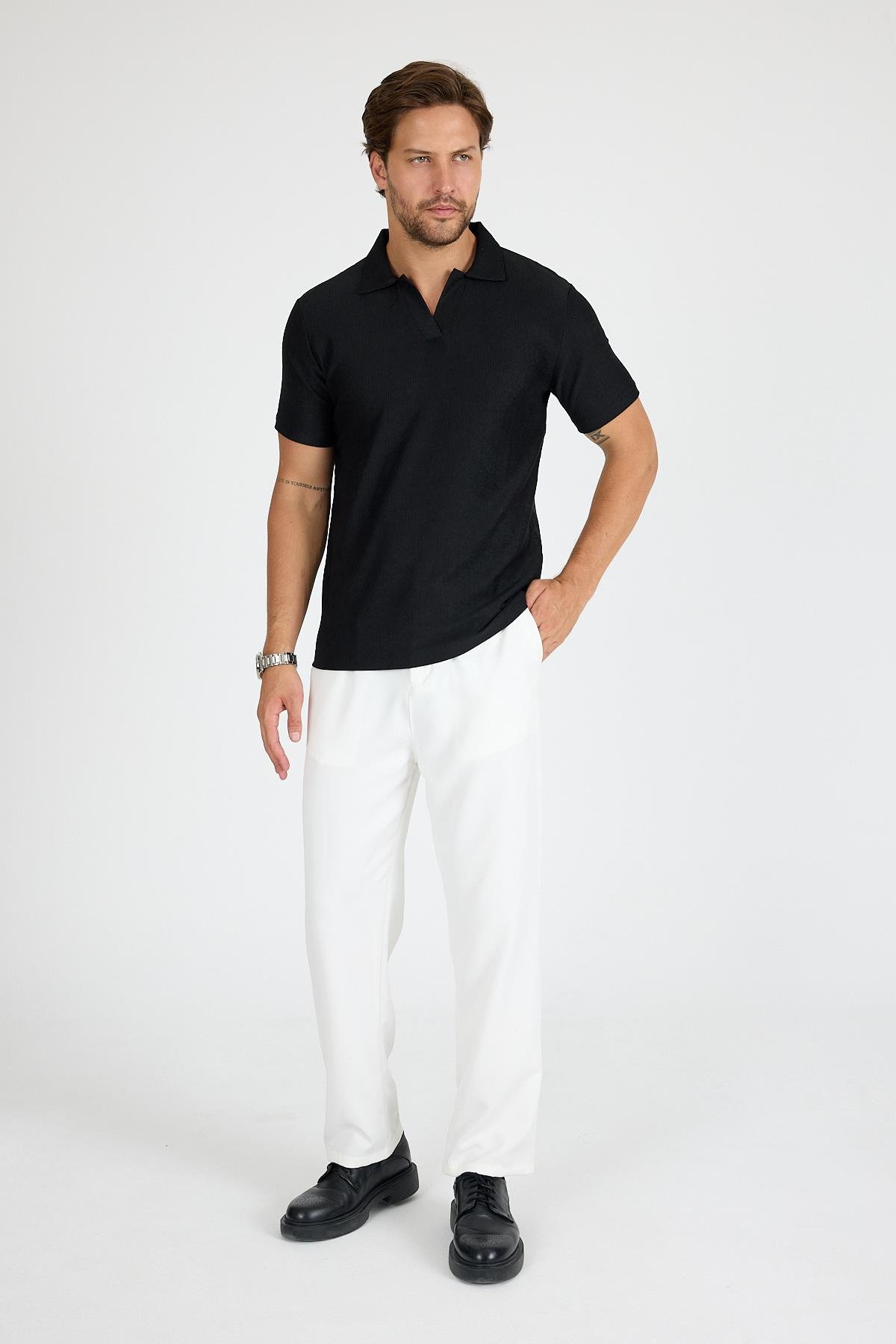 SVŞ-01  Polo Yaka T-Shirt - Siyah