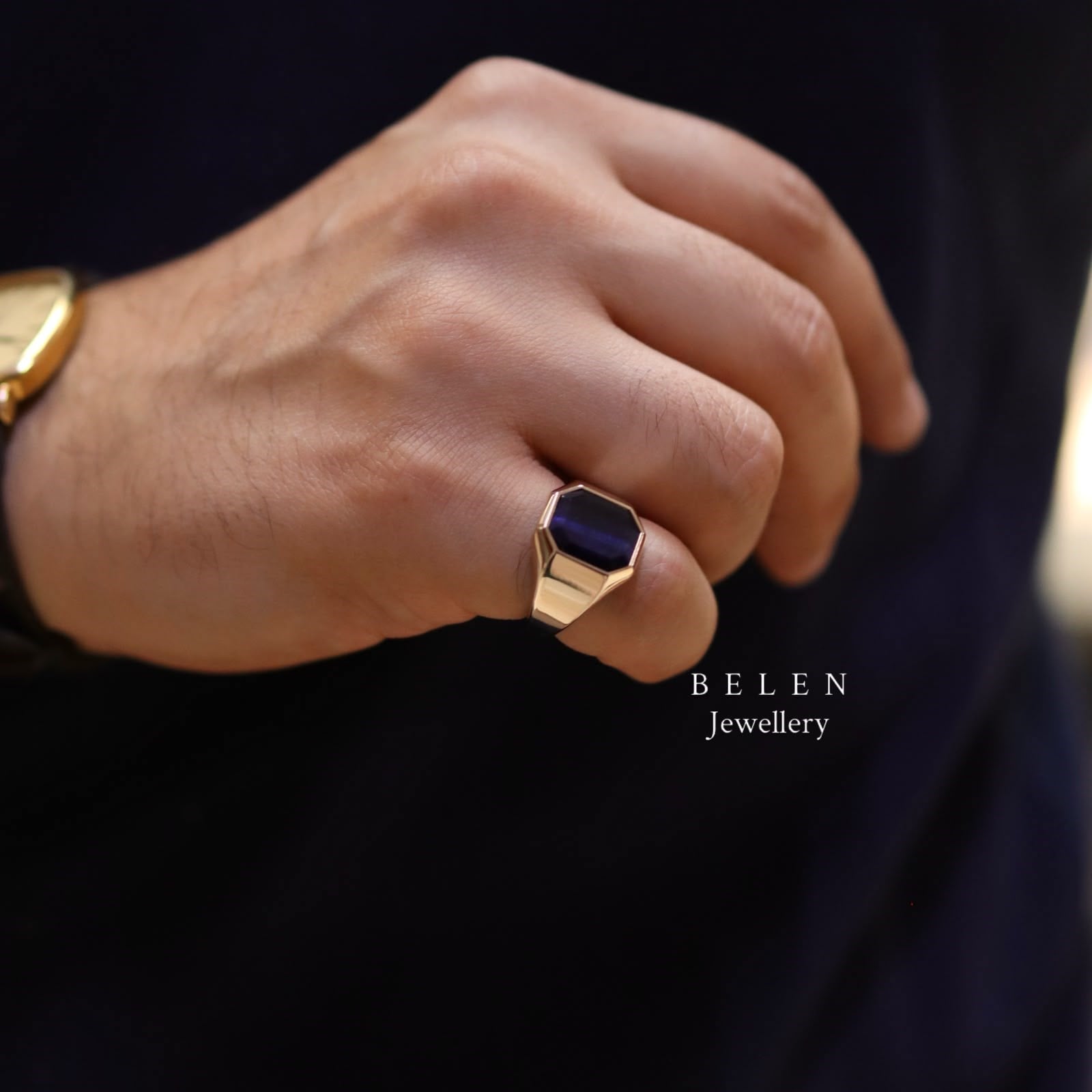 14 Ayar Altın Belen Signet Yüzük Model N.41