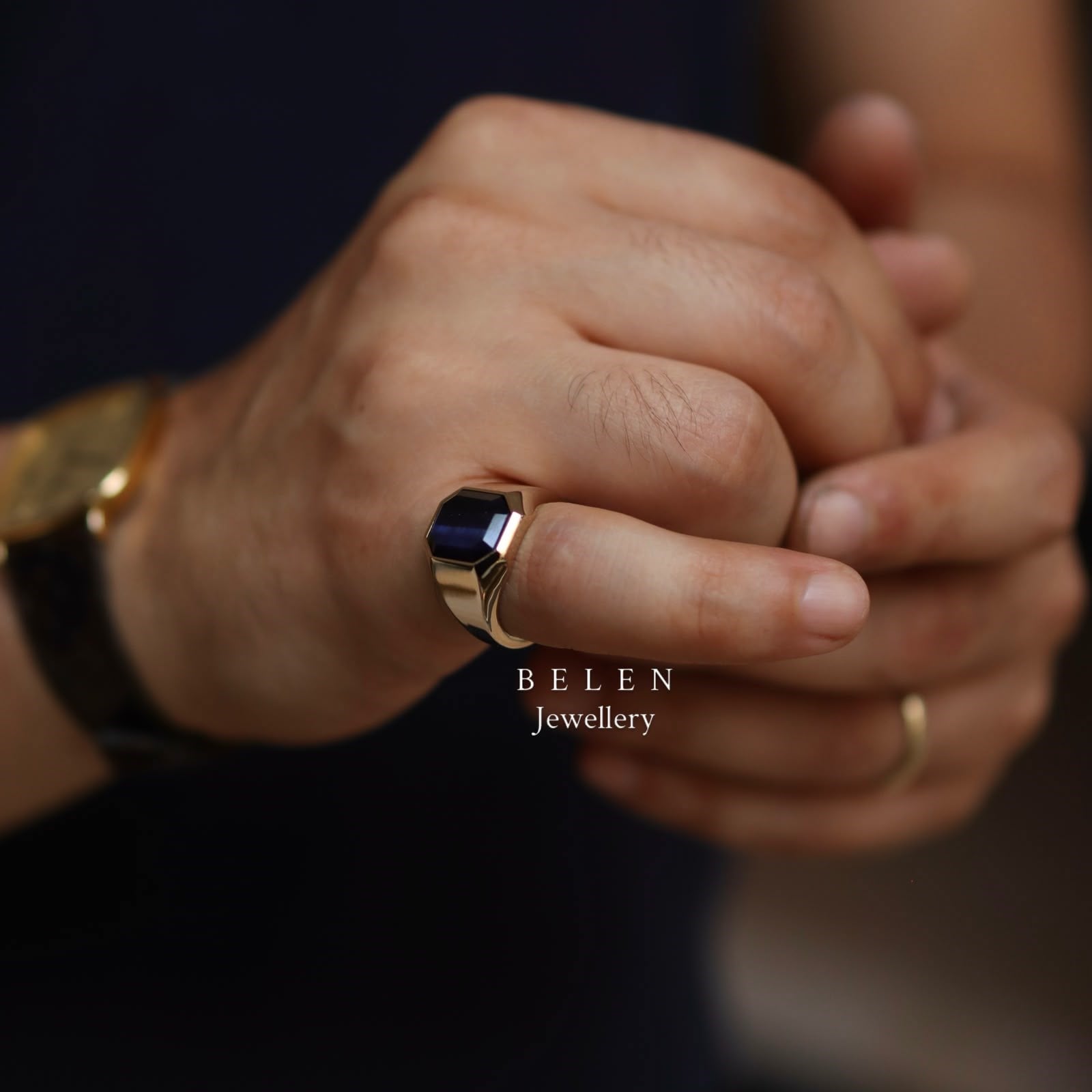 14 Ayar Altın Belen Signet Yüzük Model N.41