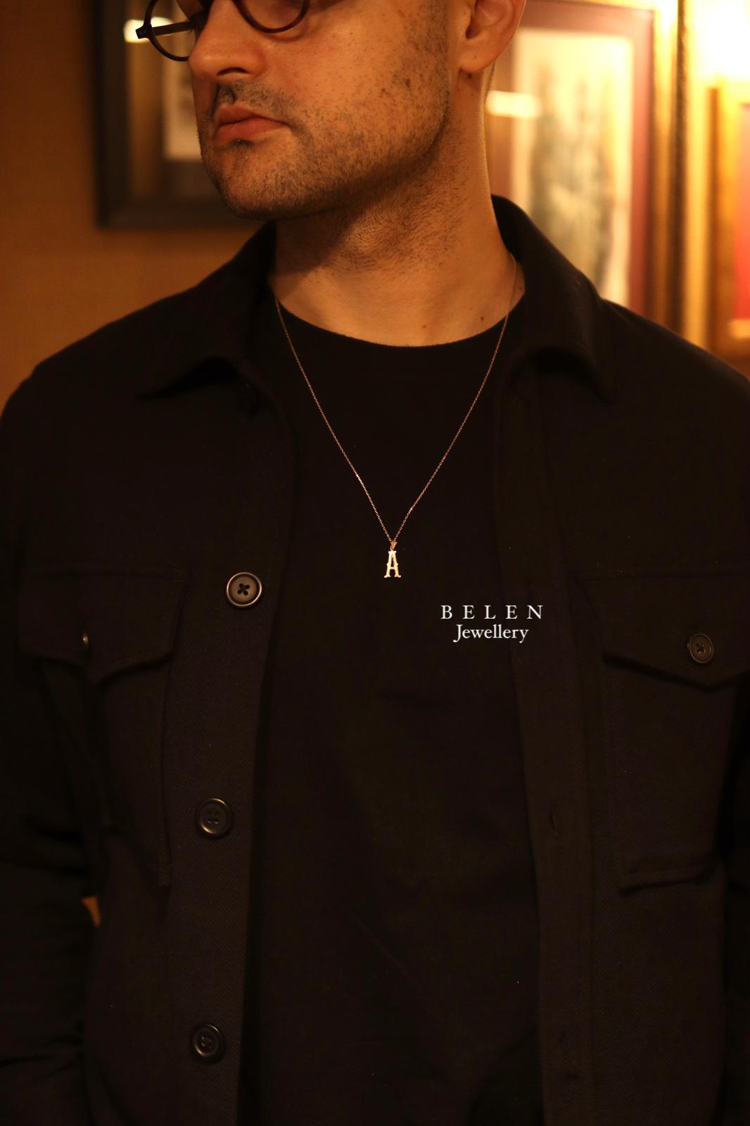 14 Ayar Altın Tek Harf Kolye