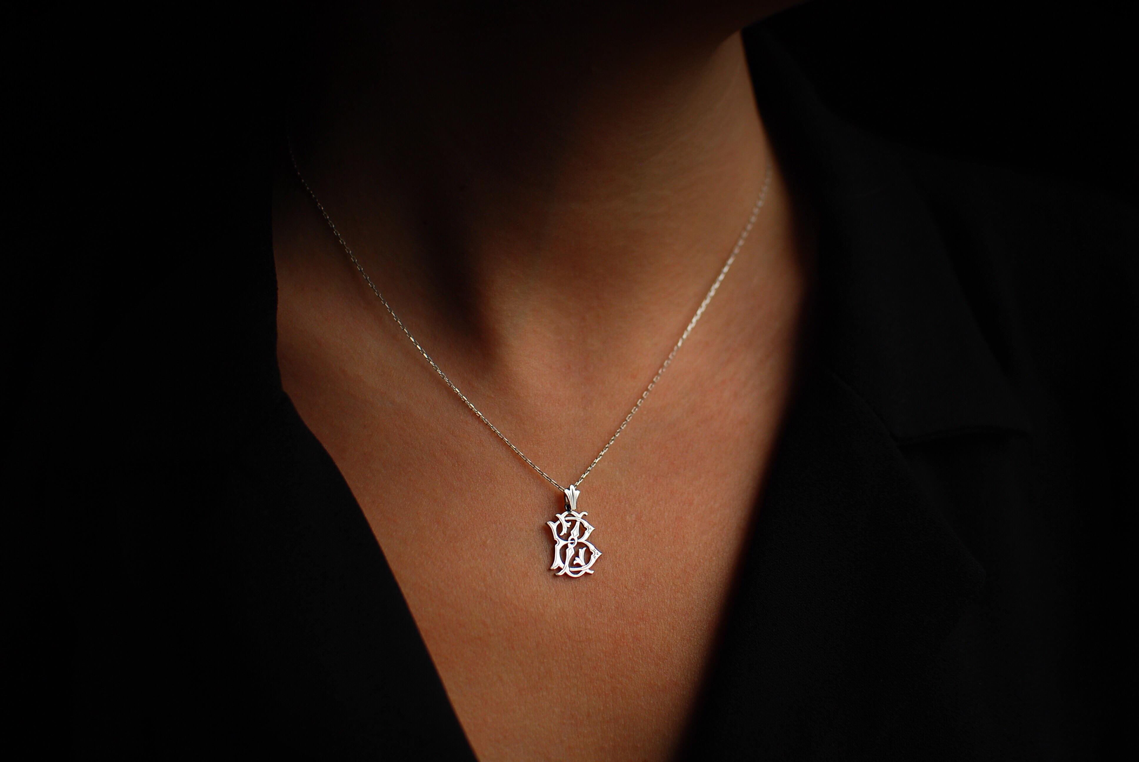 Minimonogram Harf Kolye