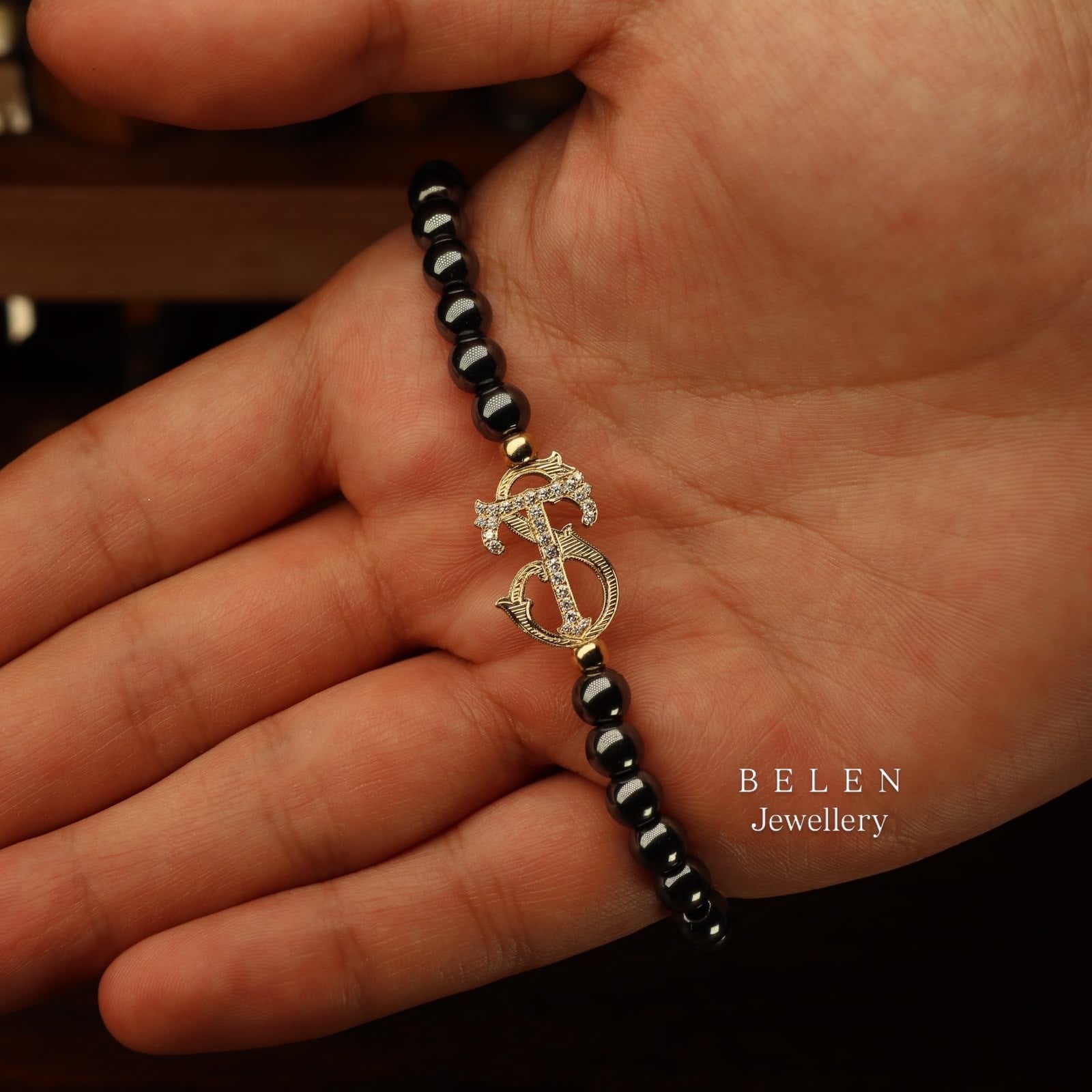 Monogram Bileklik (14 Ayar Altın Kaplama )