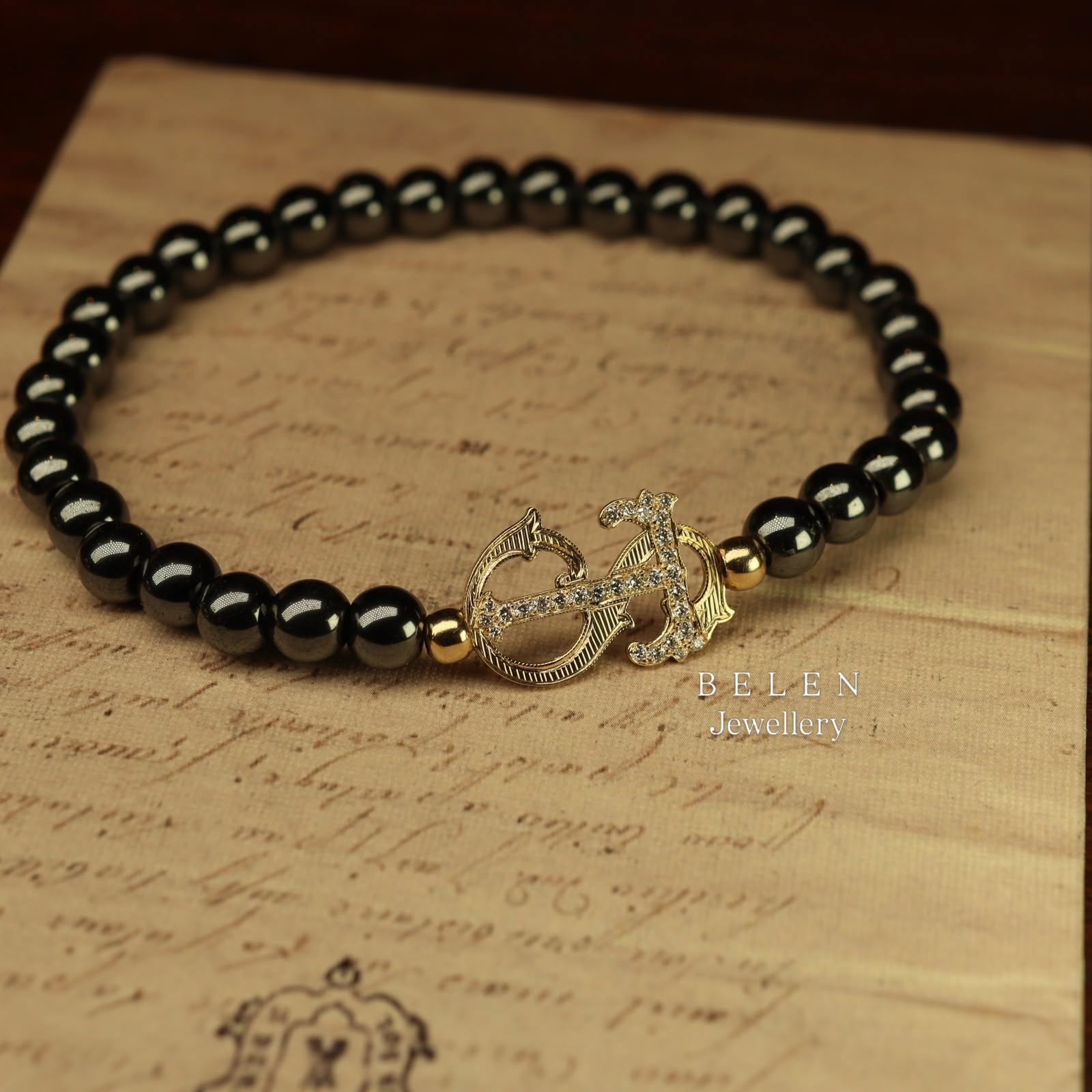 Monogram Bileklik (14 Ayar Altın Kaplama )