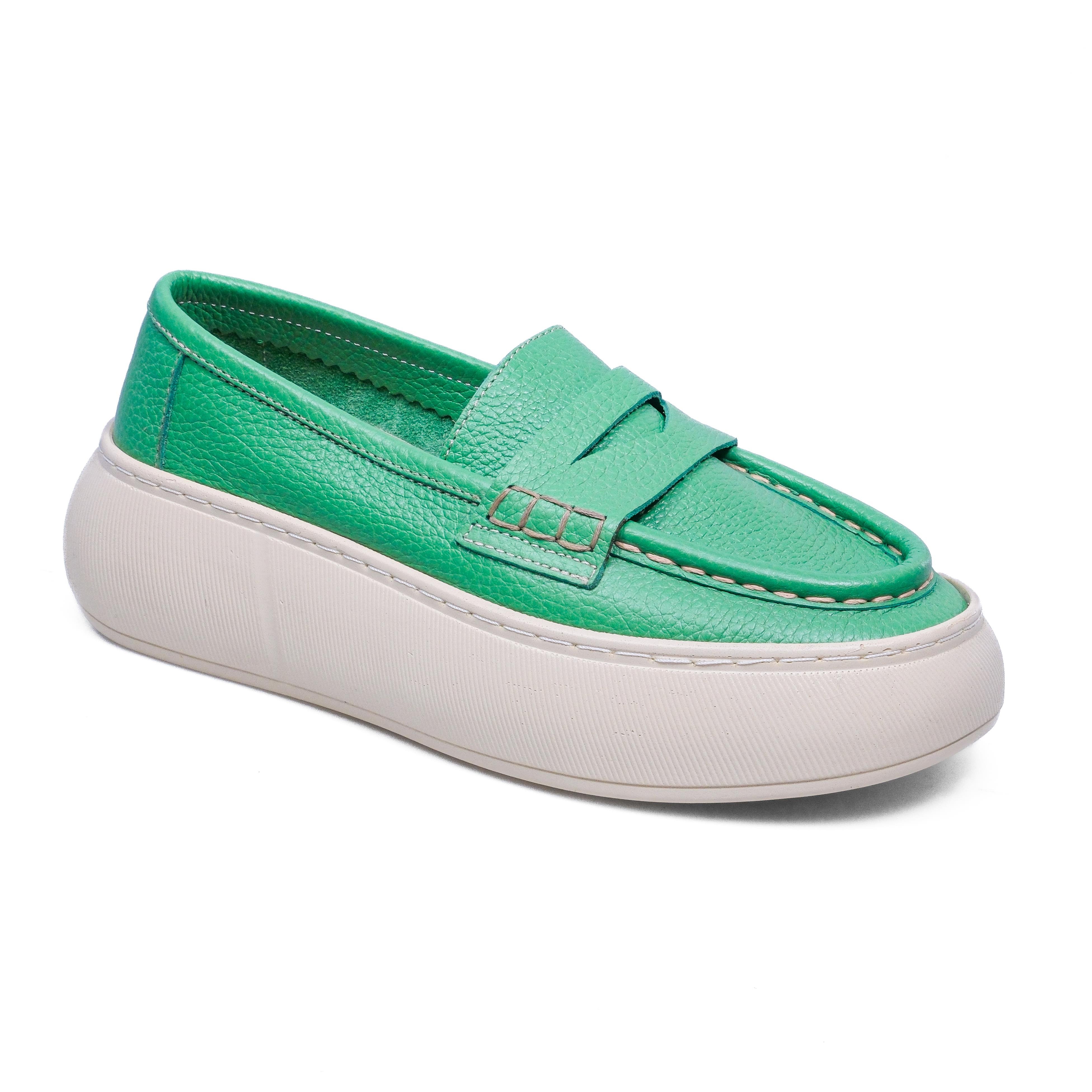 Motta Hakiki Deri Yeşil Sneaker