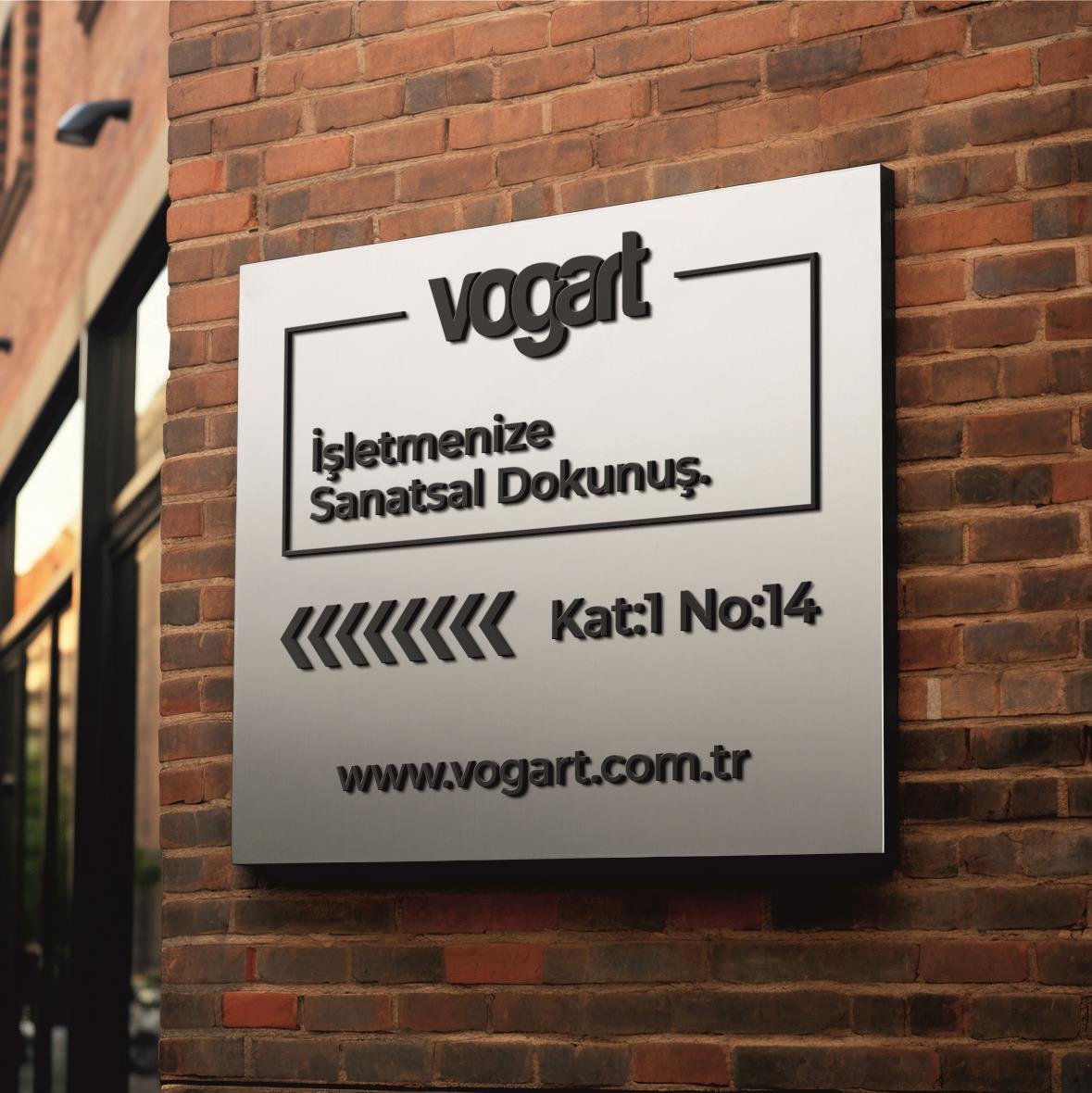 Vogart Metal Dokulu Kapı Tabelası