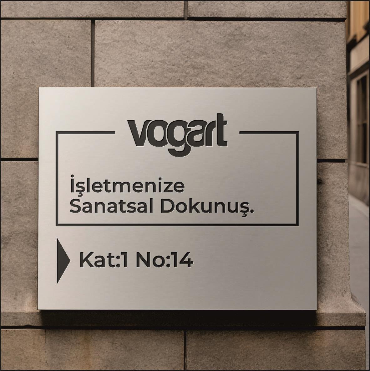 Vogart Metal Dokulu Kapı Tabelası