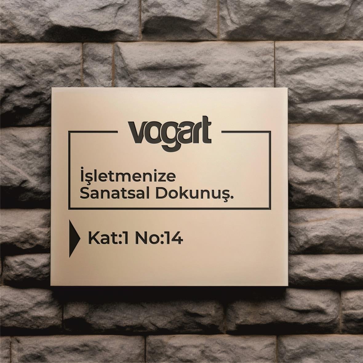 Vogart Metal Dokulu Kapı Tabelası
